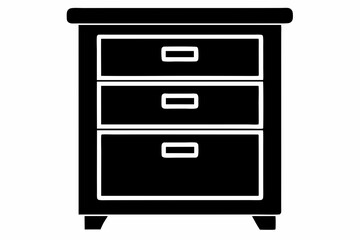 Metal File Cabinet Silhouette vector illustration