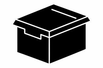 Mini Cardboard Storage Box Silhouette vector illustration