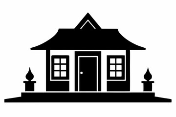 Miniature Chicago Bungalow Silhouette vector illustration