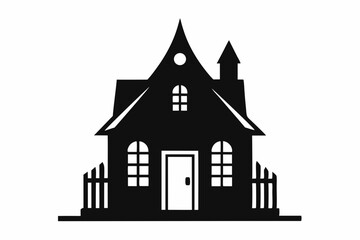 Miniature Colonial House Silhouette vector illustration