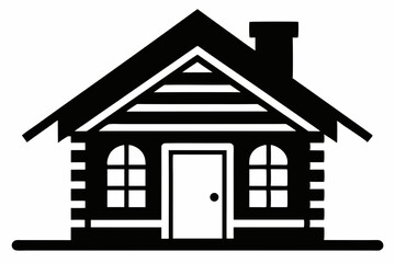 Miniature Log Cabin Silhouette vector illustration