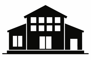 Miniature Warehouse Loft Building Silhouette vector illustration © MDRIAZUDDIN