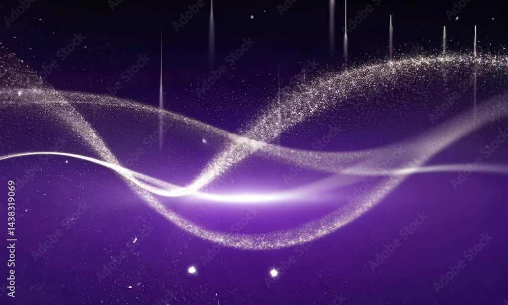 Aufkleber dark coloured background glowing particles, stars and sparkling flow, abstract background with spark