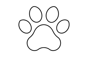 Paw Print Line Art vector illustration