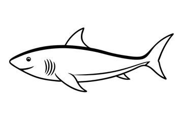 Shark Line Art vector illustration