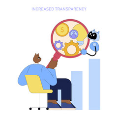 AI For Top Managers In Mid Sized Businesses. Flat Vector Illustration