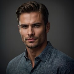 Obraz premium man with strong jawline 
