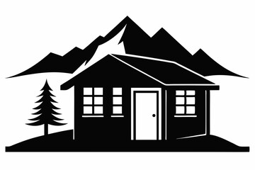 Tiny Appalachian Shack Silhouette vector illustration