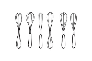 Whisk set line art
