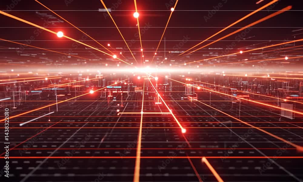 Poster data technology background. abstract background. connecting dots and lines on dark background