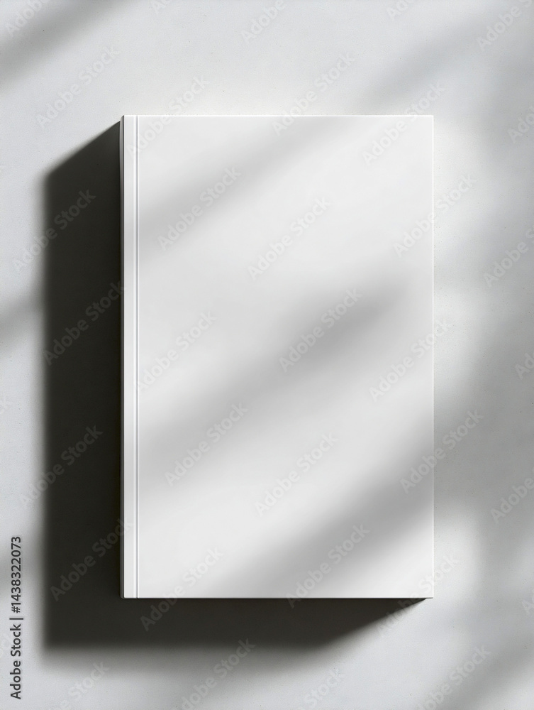Leinwandbilder minimalist white notebook on a subtle gray surface with soft shadows : generative ai