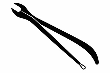 Tweezers Precision Tool Silhouette vector illustration