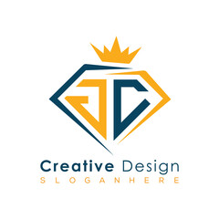 Luxury Initial Letter Monogram in Pentagon Diamond Shape with Royal Crown for Premium Branding & High-End Logo Design
