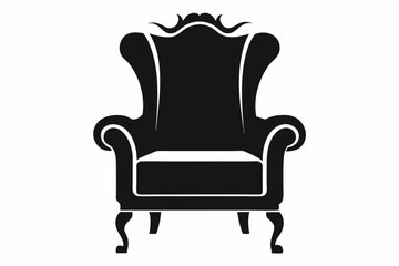 Wingback Armchair Silhouette vector illustration