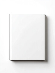 Minimalistic and Elegant Design of a Blank White Book Cover for Creative Projects : Generative AI