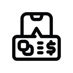 Fototapeta premium shopping line icon. Clean and minimalist vector icon for websites, mobile apps, presentations, and logos. Fully scalable and customizable for any project.