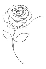 rose outline drawing - simple line art of roses