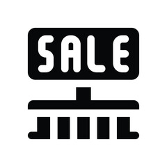 sale glyph icon. Strong and solid vector icon for websites, mobile interfaces, presentations, and visual branding. High quality and easy to edit.