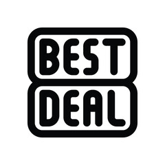 best deal line icon. Clean and minimalist vector icon for websites, mobile apps, presentations, and logos. Fully scalable and customizable for any project.