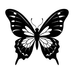 Flying Butterfly Silhouette vector illustration