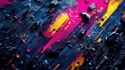 Abstract experimental typography design, colorful distorted letters, 3D melting text, glitch effects, futuristic and surreal concept, high contrast background