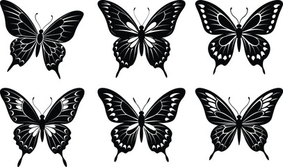 Flying Butterfly Silhouette vector illustration