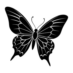 Flying Butterfly Silhouette vector illustration