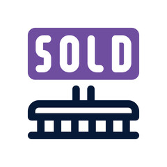 sold duotone icon. Sleek and modern vector icon for websites, mobile apps, marketing materials, and corporate design. Fully scalable and ready to use.
