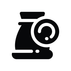 money bag glyph icon. Strong and solid vector icon for websites, mobile interfaces, presentations, and visual branding. High quality and easy to edit.