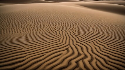 Naklejka premium Golden Sand Dunes - Abstract Desert Landscape Pattern for Travel Imagery, Website Backgrounds, and Artistic Compositions