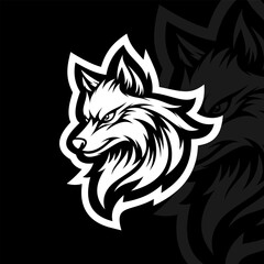 Angry wolf mascot esport illustration