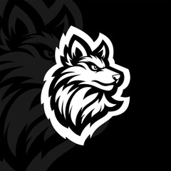 Wolf mascot esport logo design illustration
