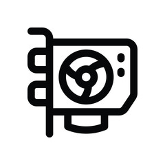 video card line icon. Clean and minimalist vector icon for websites, mobile apps, presentations, and logos. Fully scalable and customizable for any project.