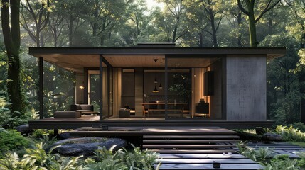 Modern forest cabin design