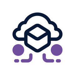 data cloud dual tone icon. Sleek and modern vector icon for websites, mobile apps, marketing materials, and corporate design. Fully scalable and ready to use.