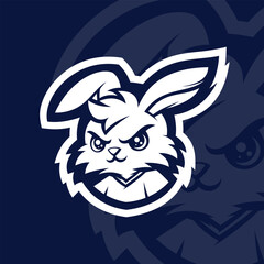 Angry bunny mascot esport logo design