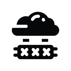 password glyph icon. Strong and solid vector icon for websites, mobile interfaces, presentations, and visual branding. High quality and easy to edit.