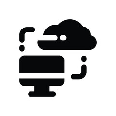cloud computing glyph icon. Strong and solid vector icon for websites, mobile interfaces, presentations, and visual branding. High quality and easy to edit.