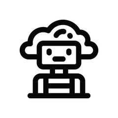 ai line icon. Clean and minimalist vector icon for websites, mobile apps, presentations, and logos. Fully scalable and customizable for any project.