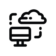 cloud computing line icon. Clean and minimalist vector icon for websites, mobile apps, presentations, and logos. Fully scalable and customizable for any project.