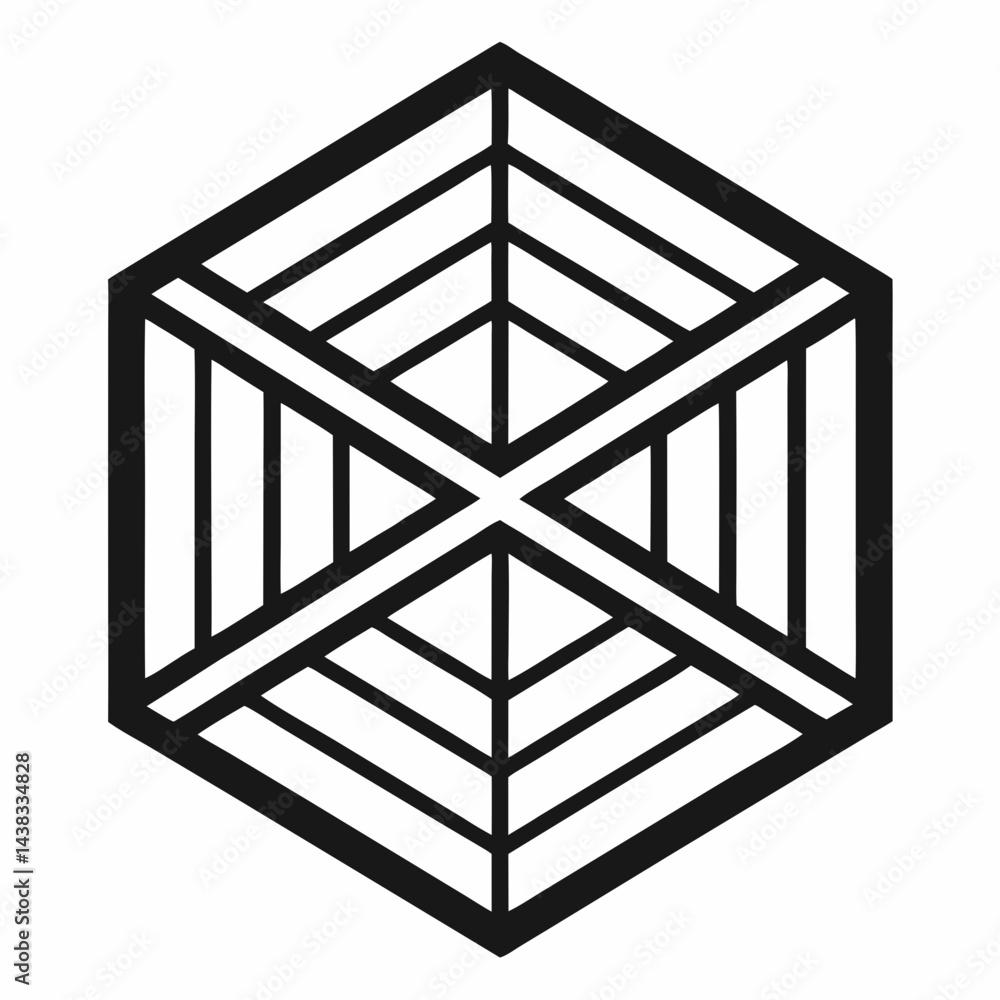 Poster geometric hexagon design perfect for branding logos and icons featuring a clean minimal style