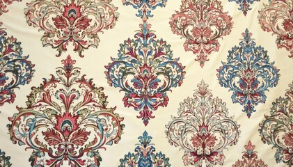 Subtle paisley damask, muted tones, elegant repeat , design element, illustration, surface pattern