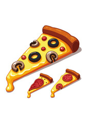 Pizza Lovers Illustration Featuring Different Slices A Creative and Tasty Concept .
