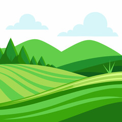 Obraz premium Landscape with green hills and Blu sky