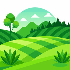 Obraz premium Landscape with green hills and Blu sky