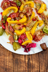 Baked rhubarb on skewers.