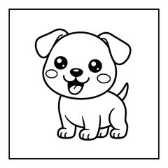  Kawaii Dog Coloring Pages For Kids 
