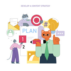 Marketing Tools. Flat Vector Illustration