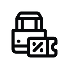 paper bag line icon. Clean and minimalist vector icon for websites, mobile apps, presentations, and logos. Fully scalable and customizable for any project.