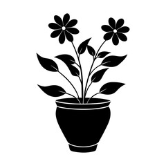 Flower Pot Silhouette vector illustration
